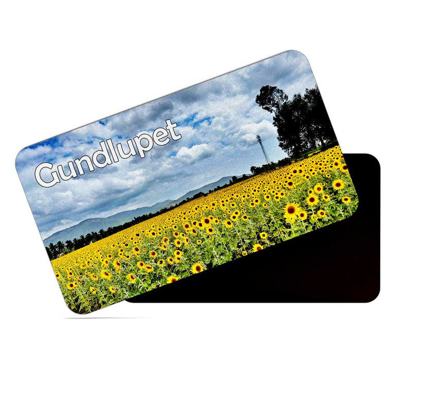 dhcrafts Rectangular Rubber Fridge Magnet / Magnetic Card Multicolor Karnataka Gundlupet Design Pack of 1 (8.6cm x 5.4cm)